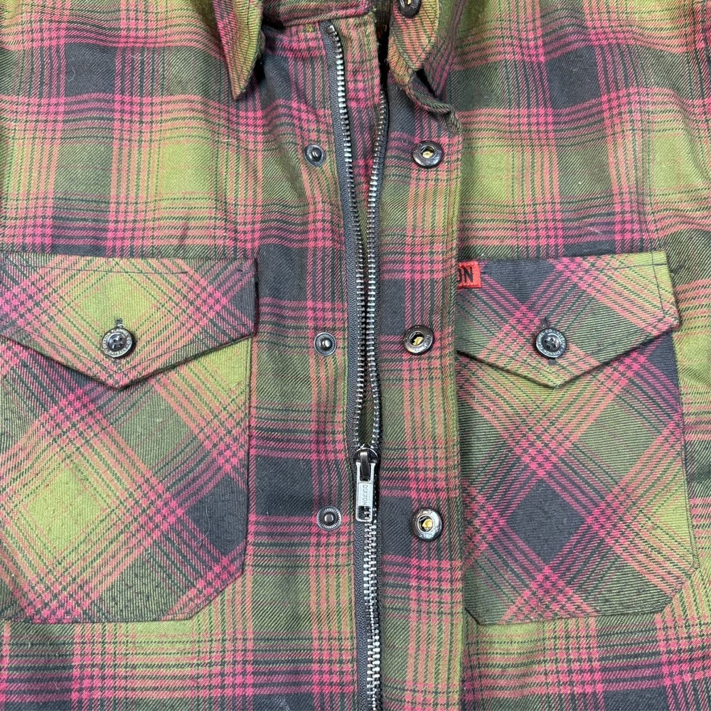 Dixxon Flannel The Payback Plaid Jacket Mens S Quilted Zip Snap Moto Grunge NWT - Picture 9 of 14